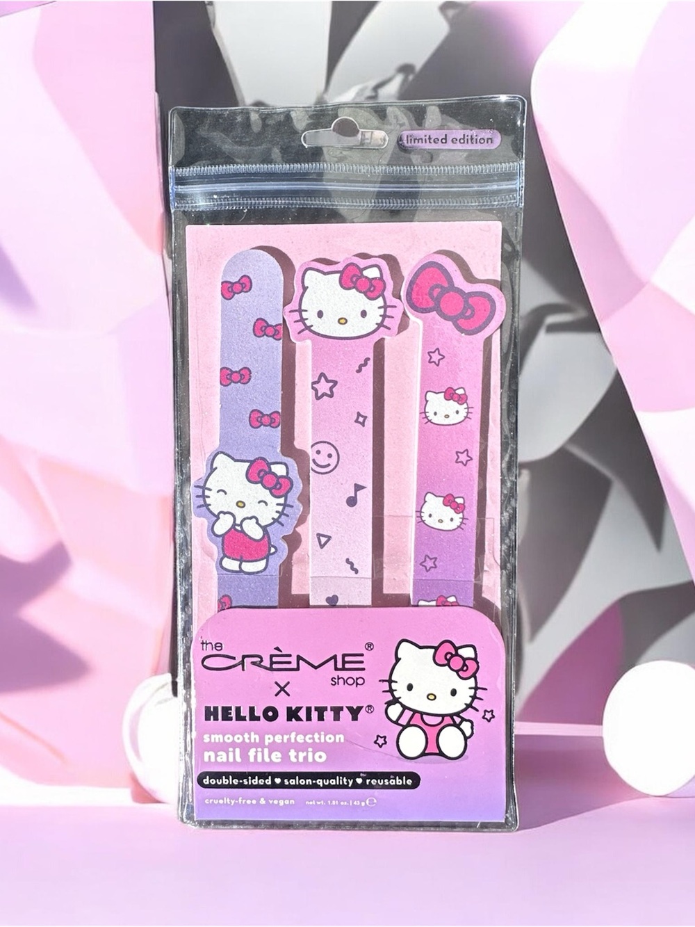 The Crème Shop x Hello Kitty Pink Nail File Trio & Macaron Lip Balm - Picture 2 of 4